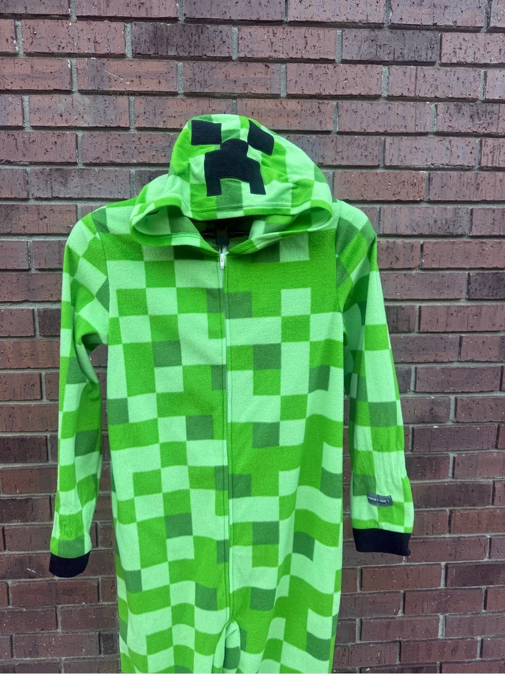 Minecraft Creeper One Piece Kids Sleepwear Jumpsuit Costume Youth Size 14/16 EUC